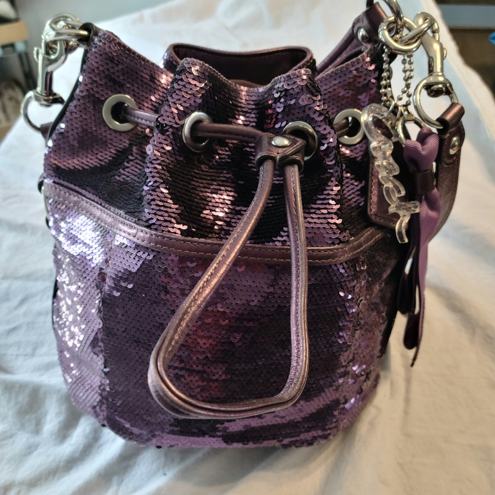 Coach rare purple sequin bag